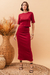 Saia Lápis Canelada Vermelho - comprar online