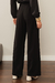 Calça Reta Com Faixa De Fivela Preto - Munny