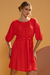 Vestido Curto Com Amarração Vermelho - comprar online