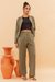 Casaco Cropped De Moletom Militar - Munny