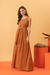 Vestido Longo Plissado Caramelo - Munny