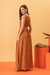 Vestido Longo Plissado Caramelo - loja online