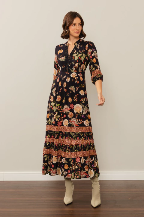 Vestido Cropped Jardim Mágico Preto - comprar online