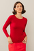 Blusa Básica Manga Longa Vermelho