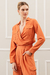 Camisa Cropped De Viscolinho Terracota