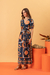 Vestido Cropped Lenço Boho Azul Marinho - Munny
