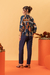 Camisa Lenço Boho Azul Marinho - loja online
