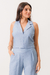 Cropped Regata Com Amarração Azul - comprar online