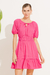 Vestido Curto De Tricoline Pink na internet