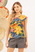 Blusa Lírios Azul Marinho