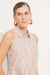 Vestido Listrado Chemise Caqui - comprar online