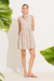 Vestido Listrado Chemise Caqui