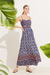 Vestido Cropped Cristais Azul
