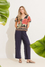 Blusa Hibisco Azul Marinho - Munny