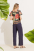 Blusa Hibisco Azul Marinho na internet