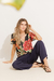 Blusa Hibisco Azul Marinho