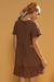 Vestido Curto de Twill Marrom - loja online