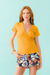 Blusa Transpasse Canelada Amarelo