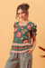 Blusa Sonho De Flor Petróleo - Munny