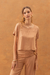 Blusa Recortes Twill Nude - comprar online