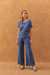 Blusa Recortes Twill Azul na internet
