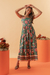 Vestido Cropped Sonho De Flor Petróleo - Munny