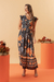 Vestido Cropped Dança Das Flores Azul Marinho - comprar online