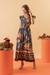 Vestido Cropped Dança Das Flores Azul Marinho na internet