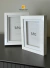 Kit Porta Retrato Adorno Pequeno e Medio Madeira Branco - Espaço Fino Design