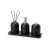 Kit Porta Sabonete Pote Difusor Bandeja Cimento Preto 4Peças