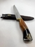 FACA ARTESANAL PARA CHURRASCO 7"CABO EM MADEIRA, RESINA E DETALHE BALA