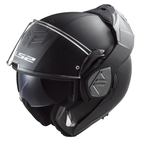 Casco LS2 906 Advant Rebatible 180 solid Cromado Negro Gris Mate