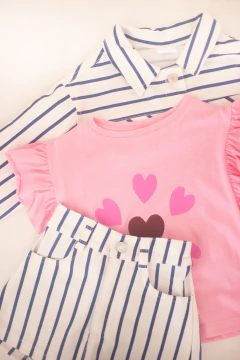 Combo Conjunto Gabardina Rayada + Remera Paris - comprar online