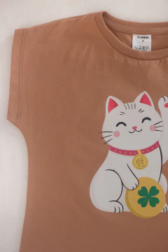 Remera Latte Gato Japones - comprar online