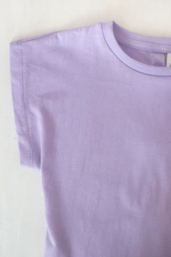 Conjunto Remera Moños Lila + Pantalón Gabardina Choco - CHIRIN