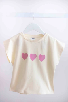 Conjunto Remera 3 Corazones + Pantalón Gabardina Choco en internet