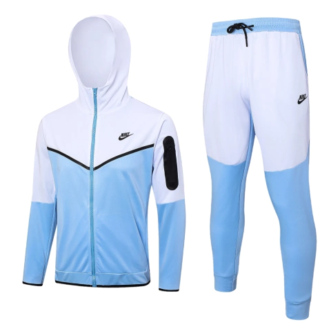 Conjunto Tech Fleece Nike - Azul Claro e Branco