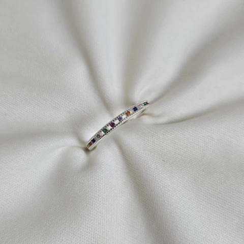 Anel aparador galeria zircônias coloridas - comprar online