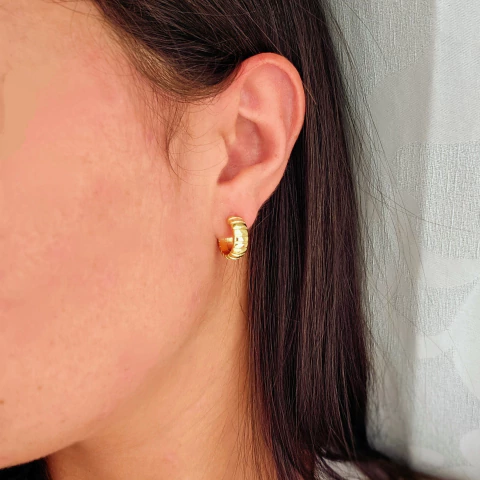 Brinco mini argola grossa camadas - comprar online