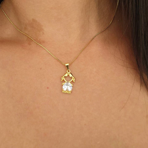 Colar filhos menina premium zircônia cristal - comprar online