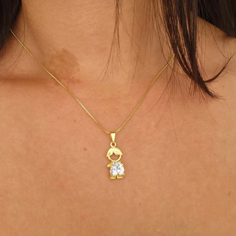 Colar filhos menino premium zircônia cristal - comprar online