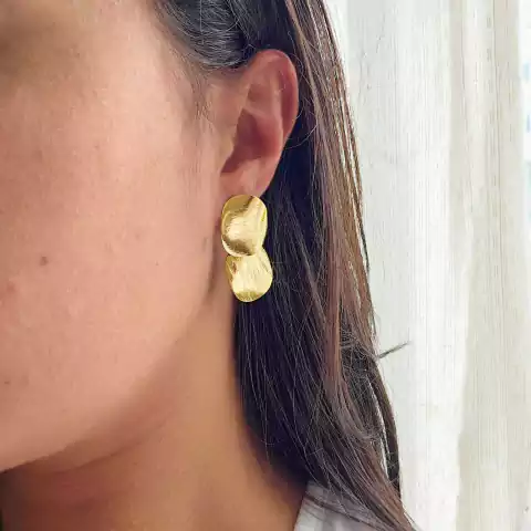 Brinco organico dupla chapa redonda riscada - comprar online