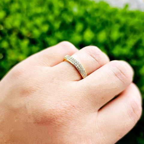 Anel aparador maxxi cravejado zircônias