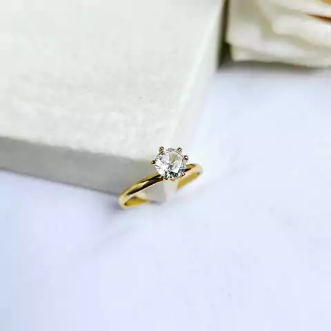 Anel solitário garra alta zircônia - comprar online