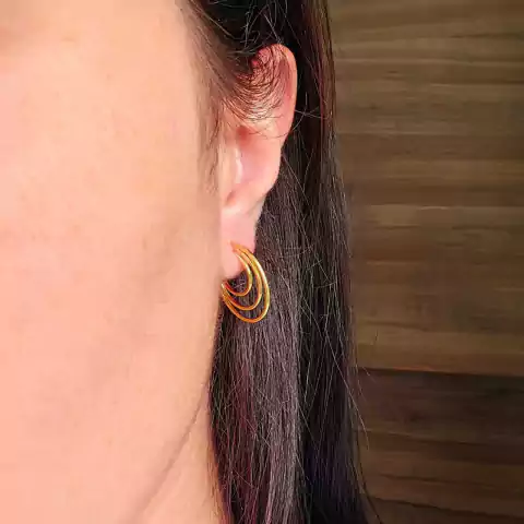 Brinco argola fina tripla - comprar online