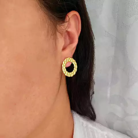 Brinco círculo folha de louro vazado - comprar online