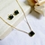 Conjunto zircônia quadrada verde esmeralda escuro