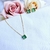 Conjunto zircônia quadrada verde esmeralda claro