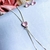 Conjunto gravatinha zircônia coração rosa quatzo