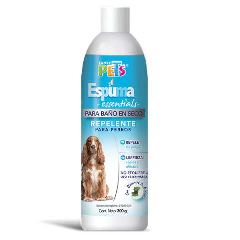 Espuma Repelente para Baño en Seco para Perro con Neem 300 g Essentials Fancy Pets